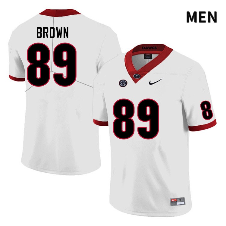 Georgia Bulldogs Men's Malcolm Brown #89 White Anniversary Stitched College UGA Football Jersey 23YN017RE